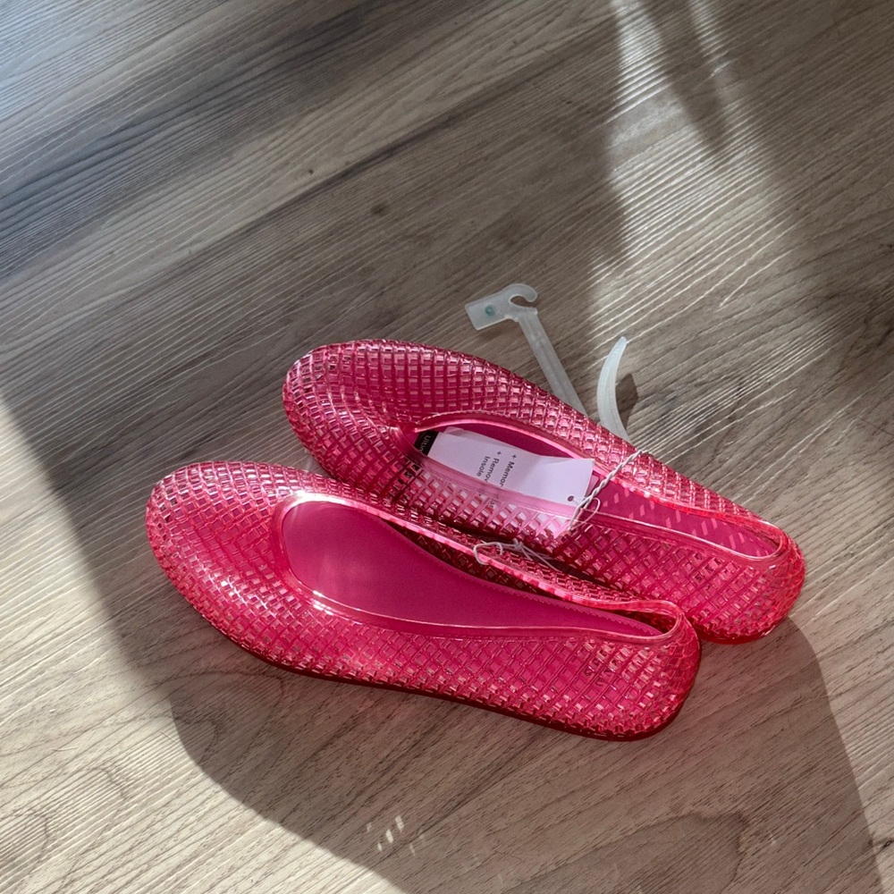 wild fable pink jellies mesh comfort ballet shoes in hot pink new - Picture 4 of 10